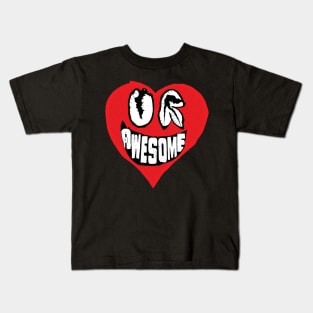 Ugly Cartoon Heart with the phrase, You Are Awesome Kids T-Shirt